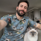 Selfie with the pet whose face is printed all over this Men's Kitten Kaboodle Custom Cat Face Polo Shirt
