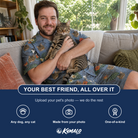Friends in matching Men's Kitten Kaboodle Custom Cat Face Shirt & Shorts Set — a group gift photo
