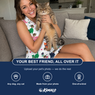 Friends in matching Women's Furball Follies Custom Cat Face V-Neck Dress — a group gift photo