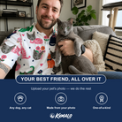 Friends in matching Men's Furball Follies Custom Cat Face Polo Shirt — a group gift photo