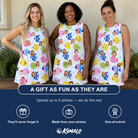 Friends in matching Women's Guppy Gyrations Custom Face Tank Dress — a group gift photo