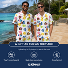 Friends in matching Men's Guppy Gyrations Custom Face Shirt & Shorts Set — a group gift photo