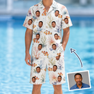 Man wearing Men's Clownfish Comedy Custom Face Shirt & Shorts Set — custom faces printed all-over