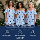Friends in matching Women's Tentacle Tickle Custom Face Off-Shoulder Dress — a group gift photo