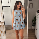 Real-life photo of someone wearing Women's Tentacle Tickle Custom Face Tank Dress — custom faces printed all-over