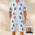 Man wearing Men's Tentacle Tickle Custom Face Shirt & Shorts Set — custom faces printed all-over