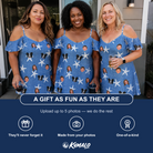 Friends in matching Women's Starfish Swerve Custom Face Off-Shoulder Dress — a group gift photo
