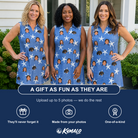 Friends in matching Women's Starfish Swerve Custom Face V-Neck Dress — a group gift photo