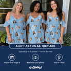Friends in matching Women's Polyp Parade Custom Face Off-Shoulder Dress — a group gift photo