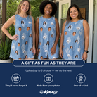 Friends in matching Women's Polyp Parade Custom Face Tank Dress — a group gift photo