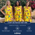 Friends in matching Women's Nacre Nonsense Custom Face V-Neck Dress — a group gift photo