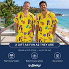 Friends in matching Men's Nacre Nonsense Custom Face Shirt & Shorts Set — a group gift photo
