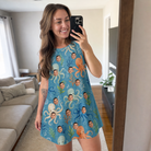 Real-life photo of someone wearing Women's Octopus Ocean Custom Face Tank Dress — custom faces printed all-over