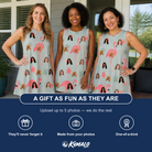 Friends in matching Women's Salmon Soiree Custom Face Tank Dress — a group gift photo