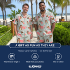 Friends in matching Men's Salmon Soiree Custom Face Shirt & Shorts Set — a group gift photo