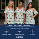 Friends in matching Women's Bromeliad Ballet Custom Face Off-Shoulder Dress — a group gift photo