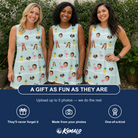 Friends in matching Women's Bromeliad Ballet Custom Face Tank Dress — a group gift photo