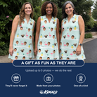 Friends in matching Women's Bromeliad Ballet Custom Face V-Neck Dress — a group gift photo