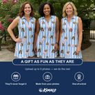 Friends in matching Women's Cerise Sashay Custom Face V-Neck Dress — a group gift photo