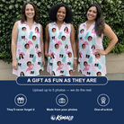 Friends in matching Women's Long-Legged Luau Custom Face V-Neck Dress — a group gift photo