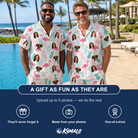 Friends in matching Men's Long-Legged Luau Custom Face Shirt & Shorts Set — a group gift photo