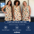 Friends in matching Women's Flamboyance Dance Custom Face V-Neck Dress — a group gift photo