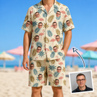 Man wearing Men's Flamboyance Dance Custom Face Shirt & Shorts Set — custom faces printed all-over