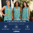 Friends in matching Women's Bamboo Boogie Custom Face V-Neck Dress — a group gift photo
