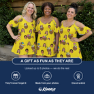 Friends in matching Women's Nutty Nectar Custom Face Off-Shoulder Dress — a group gift photo