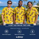 Friends in matching Men's Nutty Nectar Custom Face Hawaiian Shirt — a group gift photo