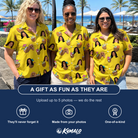 Friends in matching Women's Nutty Nectar Custom Face Hawaiian Shirt — a group gift photo