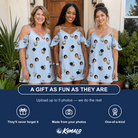 Friends in matching Women's Rum Reverie Custom Face Off-Shoulder Dress — a group gift photo