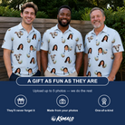 Friends in matching Men's Rum Reverie Custom Face Polo Shirt — a group gift photo