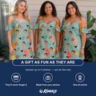 Friends in matching Women's Hula Harmonics Custom Face Off-Shoulder Dress — a group gift photo