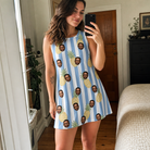 Real-life photo of someone wearing Women's Pina Palooza Custom Face Tank Dress — custom faces printed all-over