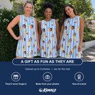 Friends in matching Women's Pina Palooza Custom Face Tank Dress — a group gift photo