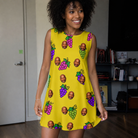 Real-life photo of someone wearing Women's Vineyard Vibes Custom Face Tank Dress — custom faces printed all-over