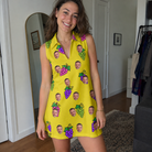 Real-life photo of someone wearing Women's Vineyard Vibes Custom Face V-Neck Dress — custom faces printed all-over