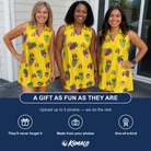 Friends in matching Women's Vineyard Vibes Custom Face V-Neck Dress — a group gift photo