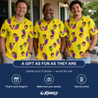 Friends in matching Men's Vineyard Vibes Custom Face Polo Shirt — a group gift photo