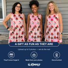 Friends in matching Women's Watermelon Whimsy Custom Face Tank Dress — a group gift photo