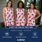 Friends in matching Women's Watermelon Whimsy Custom Face V-Neck Dress — a group gift photo