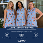 Friends in matching Women's Melon Mosaic Custom Face V-Neck Dress — a group gift photo