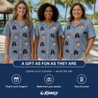 Friends in matching Women's Melon Mosaic Custom Face Hawaiian Shirt — a group gift photo