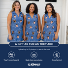 Friends in matching Women's Finny Business Custom Face V-Neck Dress — a group gift photo