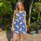 Real-life photo of someone wearing Women's River Rascals Custom Face Tank Dress — custom faces printed all-over