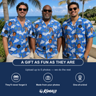 Friends in matching Men's River Rascals Custom Face Hawaiian Shirt — a group gift photo