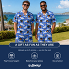 Friends in matching Men's River Rascals Custom Face Shirt & Shorts Set — a group gift photo