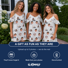 Friends in matching Women's Sardine Skippers Custom Face Off-Shoulder Dress — a group gift photo