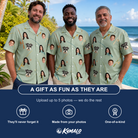 Friends in matching Men's Pole Position Custom Face Hawaiian Shirt — a group gift photo